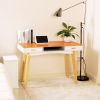 Wooden Writing Desk for Office,Solid Wood Computer Table for Home ,Simple Style,Study Table with Drawers,Wood+White Finish
