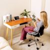 Wooden Writing Desk for Office,Solid Wood Computer Table for Home ,Simple Style,Study Table with Drawers,Wood+White Finish