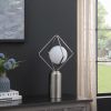 19.5"In Ernst Modern Monoclinic Pendeloque Silver Metal Table Lamp