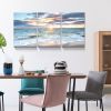 3 panels Framed Canvas Wall Art Decor,3 Pieces Sea Wave Painting Decoration Painting for Chrismas Gift, Office,Dining room,Living room, Bathroom