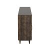 Bridgevine Home Avondale 62 Inch TV Stand Console for TVs up to 70 inches, No Assembly Required, Charcoal-Brown Finish