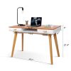 Wooden Writing Desk for Office,Solid Wood Computer Table for Home ,Simple Style,Study Table with Drawers,Wood+White Finish