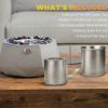 Concrete Tabletop Fireplace, 9" Portable Alcohol Fireplace with Lid for Indoor and Outdoor, 0.1 Gal Max 215 Sq. Ft.