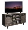 Bridgevine Home Avondale 62 Inch TV Stand Console for TVs up to 70 inches, No Assembly Required, Charcoal-Brown Finish