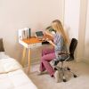 Wooden Writing Desk for Office,Solid Wood Computer Table for Home ,Simple Style,Study Table with Drawers,Wood+White Finish
