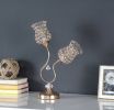 18.75" Rose Gold 2-Floral Trumpet Glam Metal Table Lamp