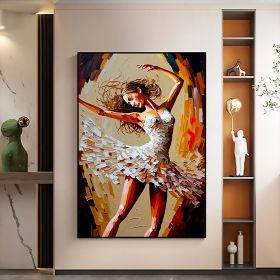Hand Painted Oil Painting Abstract Dancer Oil Painting On Canvas Large Wall Art Original White Ballet Painting Boho Wall Decor Custom Painting Living (style: 01, size: 60x90cm)