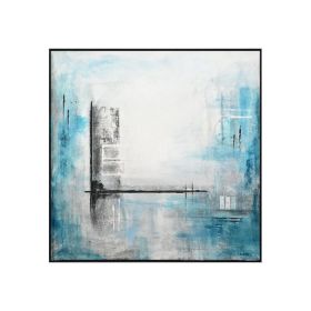 Hand-painted decorative painting abstract art color villa porch light luxury modern American style paintings wall decor (size: 120x120cm)